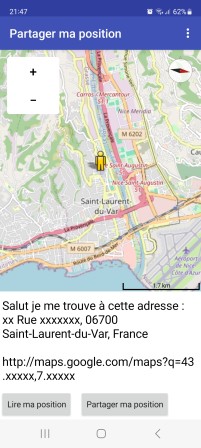 Application Partager position v1